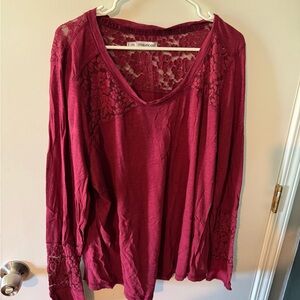 Maurices Deep Red Lace Blouse